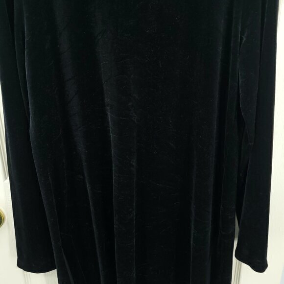 VTG 90s Harve Benard Button Front Velvet Tunic/Mini Dress L Black - Picture 9 of 16